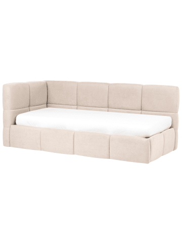 Beliani 2-tlg Tagesbett JACOU in Beige linksseitig