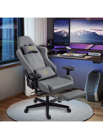 HOMCOM Gaming-Stuhl-76L x 72B x 124-132H cm-Dunkelgrau