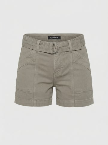 KOROSHI Kurzer Jeans-Farbgürtel in khaki