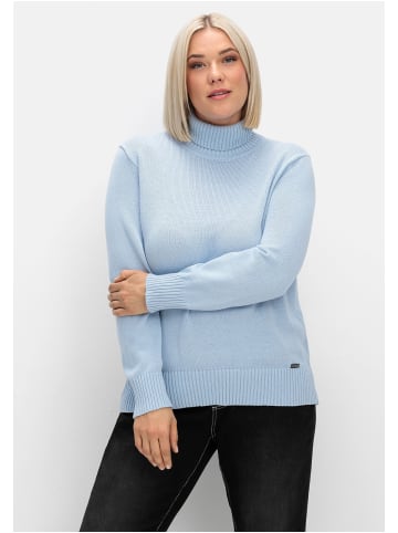 sheego Rollkragenpullover in eisblau