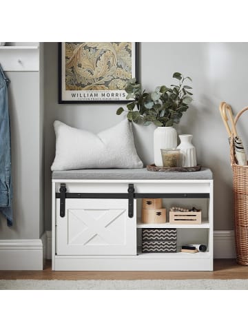 SoBuy Schuhbank in Weiß - (B)80 x (H)49 x (T)30cm