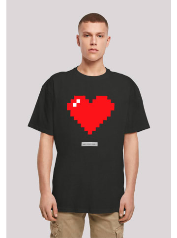 F4NT4STIC T-Shirt Pixel Herz Good Vibes Happy People in schwarz