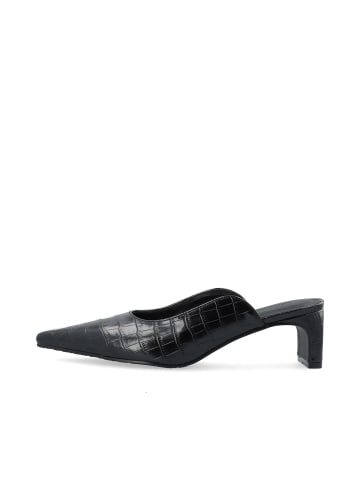 Bianco Mules in BlackCroco