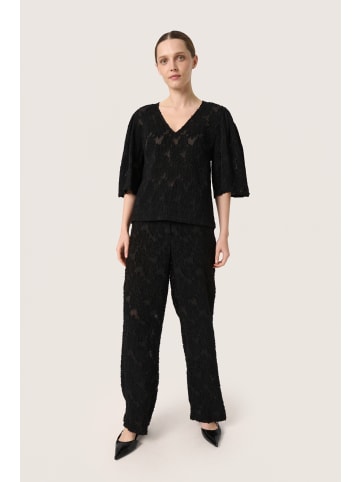 Soaked in Luxury Kurzarm-Bluse SLRaye Gerade Passform in Black