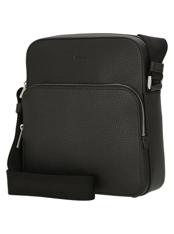 BOSS Crosstown - Umhängetasche Leder 26 cm in schwarz