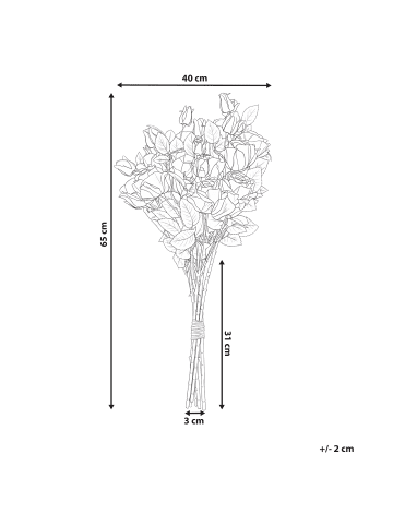 Beliani Künstlicher Blumenstrauß BOIRO in Rot/Grün - (W) 40 x (H) 65 x (L) 40 cm