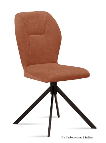 58 aufm Kessel ESSZIMMERSTUHL (2er-Set) Dusca 51x92x60 Schwarz/Cognac