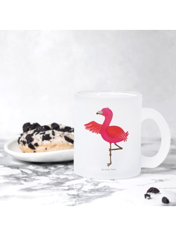 Mr. & Mrs. Panda Tasse Flamingo Yoga ohne Spruch in Transparent