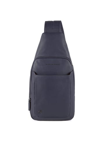 Piquadro Black Square Umhängetasche Leder 20 cm in blue4