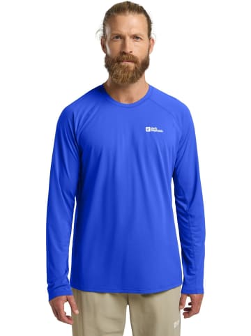 Jack Wolfskin Rundhals Langarmshirt für Herren in blau