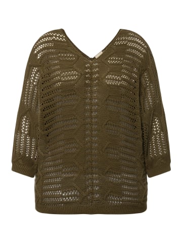 Ulla Popken Pullover in dunkles olive