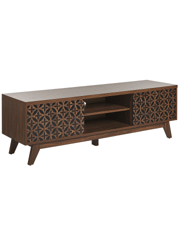 Beliani TV-Schrank PRESCOT in Braun/Schwarz - (W) 140 x (H) 45 x (L) 40 cm