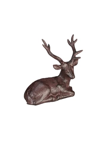 relaxdays 2 x Hirsch Figur "sitzend" in Braun