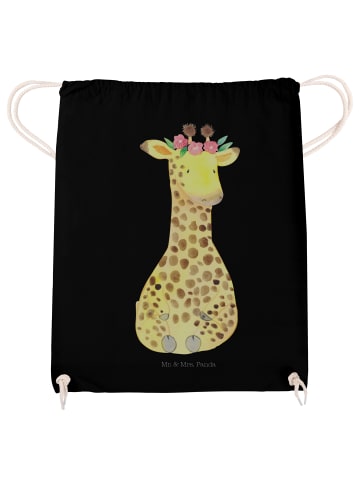 Mr. & Mrs. Panda Jutebeutel Giraffe Blumenkranz ohne Spruch in Schwarz