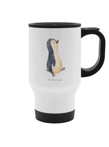 Mr. & Mrs. Panda Thermobecher Pinguin marschieren ohne Spruch in Weiß