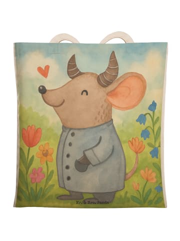 Mr. & Mrs. Panda Shopper Stier Astrologie Design ohne Spruch in Weiß