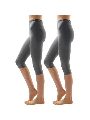 Erwin Müller Single-Jersey Capri-Leggings 2er-Pack in grau meliert