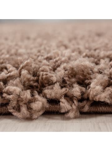KADIMA DESIGN Teppich Hochflor Shaggy Waschbar Einfarbig RHEIN Strapazierfähig in Mokka