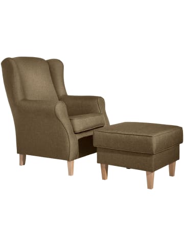 58 aufm Kessel OHRENSESSEL Karlen Bezug Flachgewebe Buche natur / sand