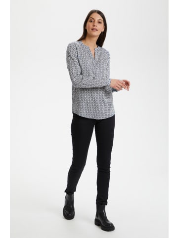 Kaffe Langarm-Bluse KAmarlu in Midnight Marine / Chalk Fan