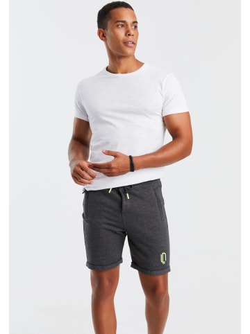 Leif Nelson Herren Gym-Short Herren Gym-Short LN-8299 in ANTHRAZIT-GELB