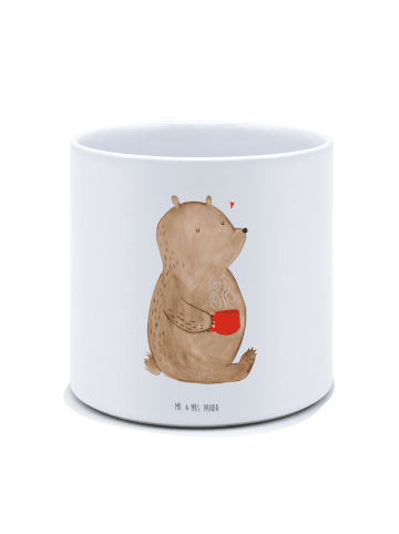 Mr. & Mrs. Panda Blumenkübel Bär Kaffee ohne Spruch in Weiß