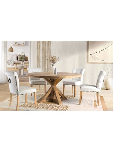 Giner y Colomer 2-er Set:  Stühle aus beigem Stoff und Holz in Beige