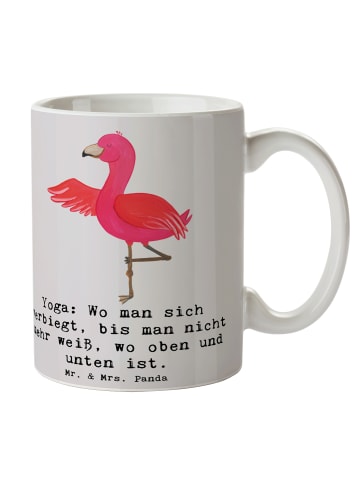 Mr. & Mrs. Panda Tasse Yoga BalanZeichen mit Spruch in Grau Pastell