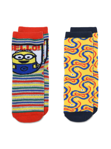 Minions 2er-Set: Socken mit Gumminoppen Anti-Rutsch in Mehrfarbig