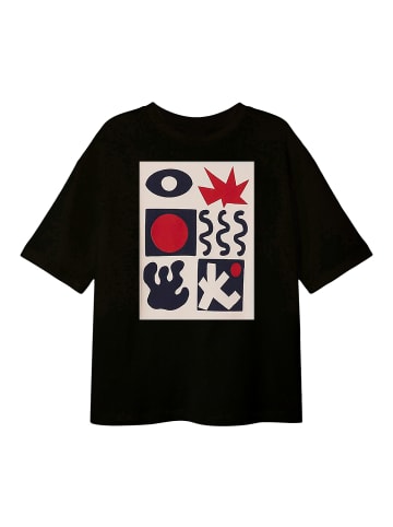 name it T-Shirt Print Design Lockeres Rundhals Shirt in Schwarz