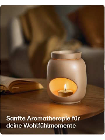 Praknu Duftlampe Keramik 100ml – Teelicht Aromalampe für Öle & Duftwachs