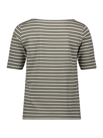 Betty Barclay Ringelshirt mit U-Boot-Ausschnitt in Khaki/Cream