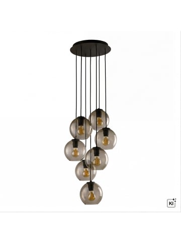 Licht-Erlebnisse Pendelleuchte (B)30 x (L)30 x (T)120 cm in Schwarz Rauchgrau