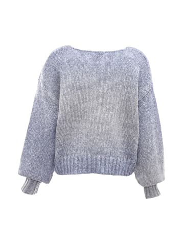 myMo Damen Pullover in BLAU WOLLWEISS