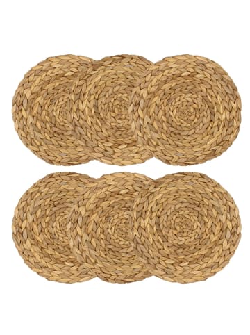 Intirilife 6x Platzset aus Seegras 30 cm abwischbare Tischuntersetzer in Natur