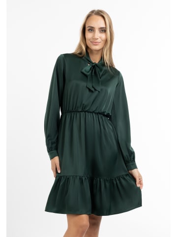 usha BLACK LABEL Damen Langarmkleid in Dunkelgrün