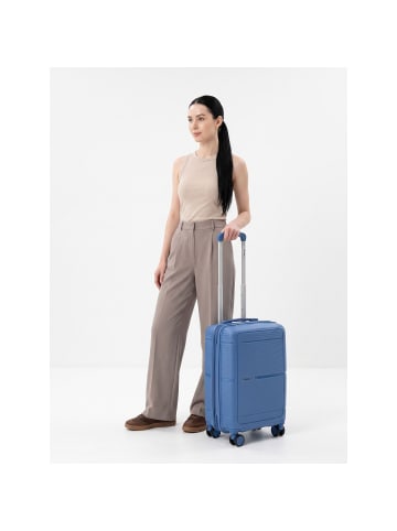 5899 4 Rollen Kabinentrolley S 55 cm mit Dehnfalte dunkelblau
