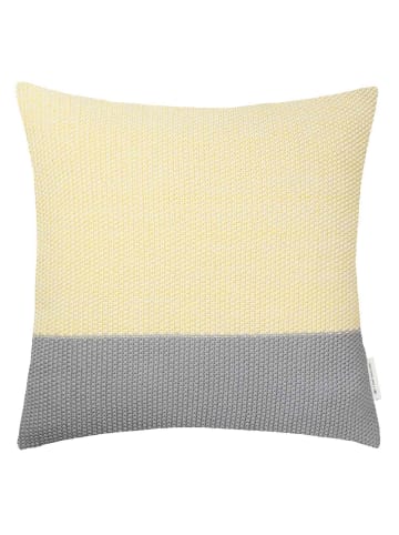 Tom Tailor Zierkissenhülle KNITTED BLOCK in Hellgelb