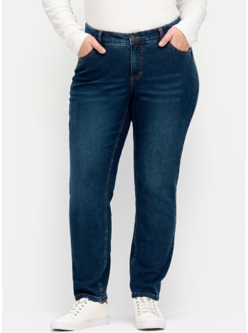 sheego Stretch-Jeans in dark blue denim