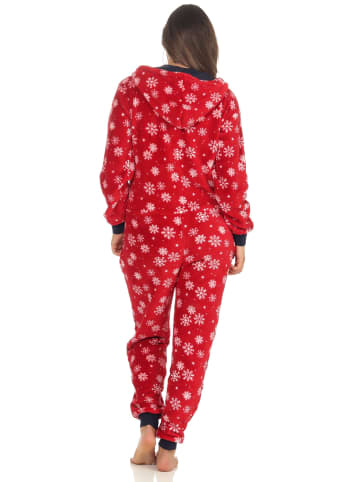 NORMANN Jumpsuit Overall Kapuze wterlichen Design - 51281 in rot