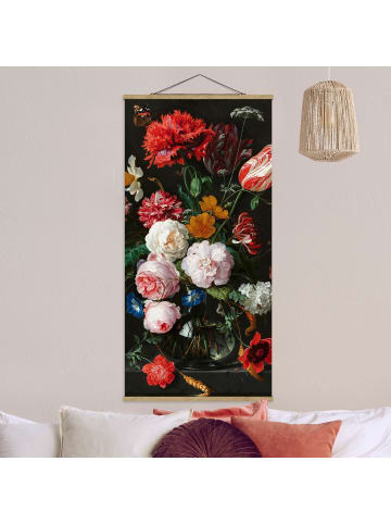 WALLART Stoffbild - Jan D. de Heem - Stillleben mit Blumen in Glasvase in Bunt