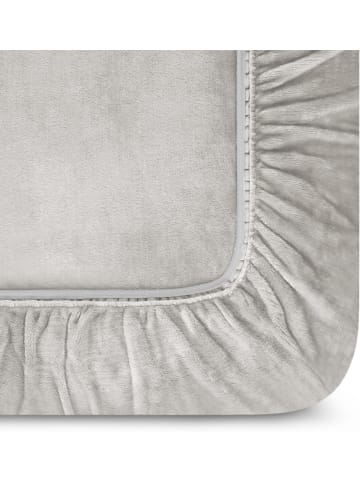 Aspero 2 Flanell-Spannbettlaken PERPIGNAN in Anthrazit/Hellgrau