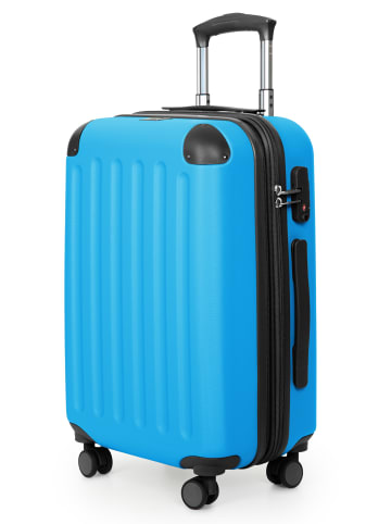 Hauptstadtkoffer Spree - Koffer Flugzeug Trolley Handgepäck Hartschale TSA 42L in Cyanblau