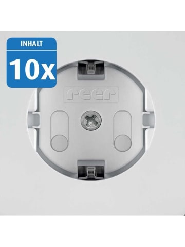 Reer [10er Pack] Steckdosenschutz schraubbar Weiß in Weiß ab 0 Monate