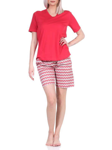 NORMANN Shorty Pyjama kurz und gemusterten Shorts strahlenden - 79799 in rot
