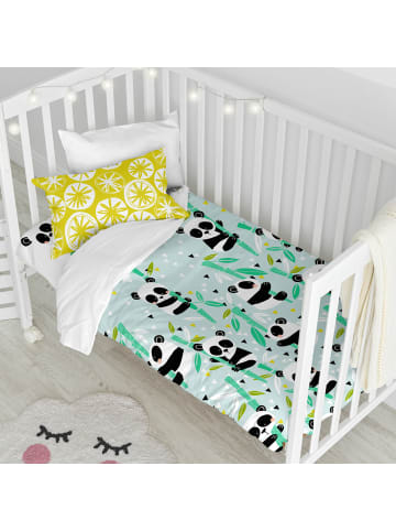 Happy Friday Panda garden blue Bettbezug set 2 teiliges