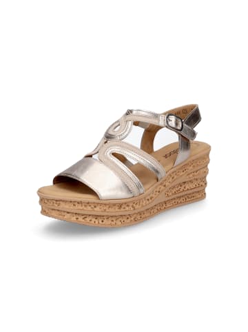 Gabor Fashion Keilsandalette in Beige Metallic