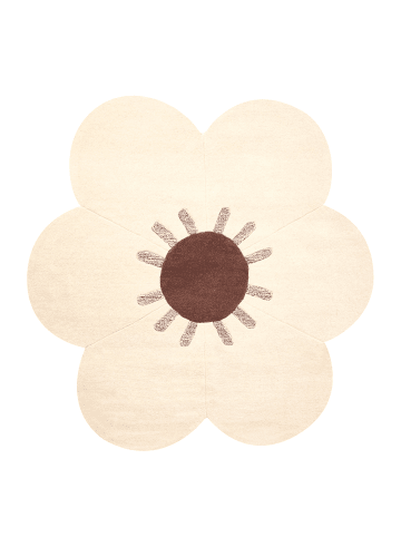 Beliani Kurzflor MANALI in Beige - (W) 140 x (L) 140 cm