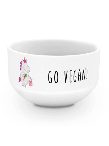 Mr. & Mrs. Panda Müsli Schüssel Einhorn Vegan mit Spruch in Weiß