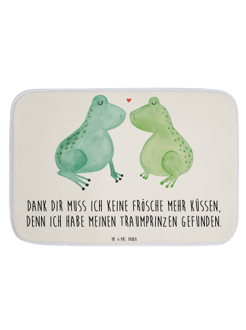 Mr. & Mrs. Panda Badteppich Frosch Liebe mit Spruch in Weiß